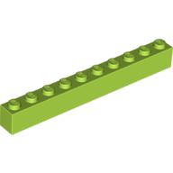 Lego kostka (kostička) 1x10, limetková (6252809, 6153747)